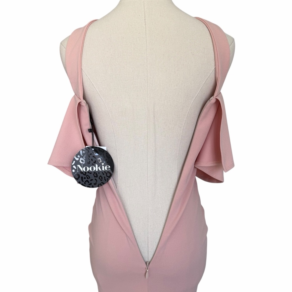 Nookie Hermosa Off-The-Shoulder Midi Dress Blush Pink Size XS NWT - Picture 9 of 12